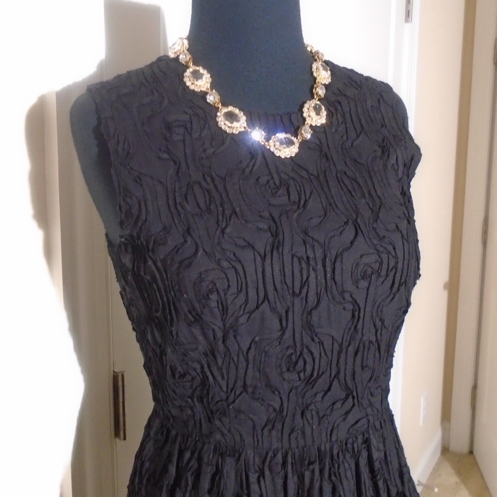 TALBOTS Raw-Edged Ribbon Rosette Sleeveless Dress